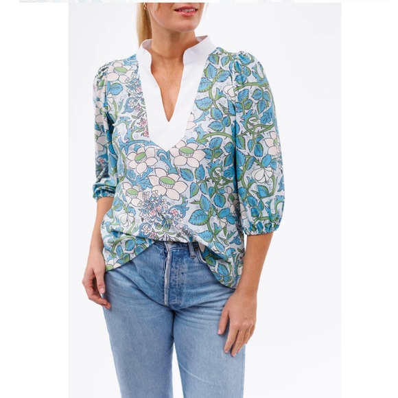 The Eliza Top - French Lily tunic from Smith & Quinn size S wrinkle free!! - Picture 2 of 10